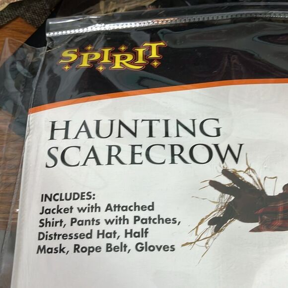 Haunted Scarecrow Costume, incl mask, hat, jacket, pants, gloves, rope Halloween - Picture 7 of 9
